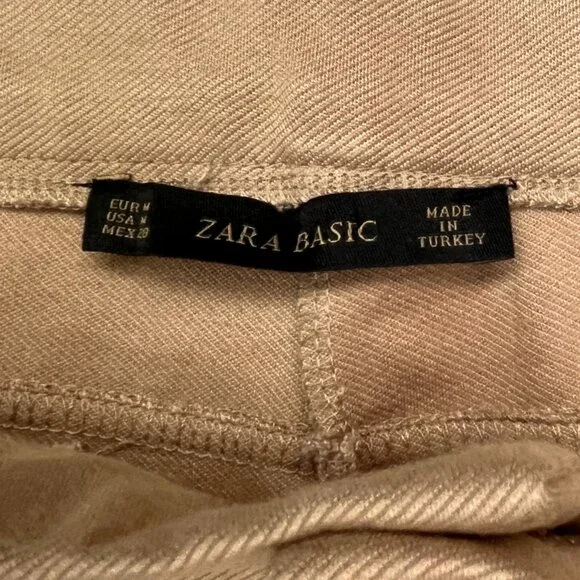 Zara Equestrian Riding Pants Brown Patch Quiet Luxury Preppy Chic Size Medium - Picture 3 of 14